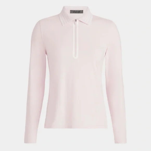 G/FORE Women’s Silky Tech Nylon Quarter Zip Polo Blush Pink Lilac Small - Picture 1 of 16